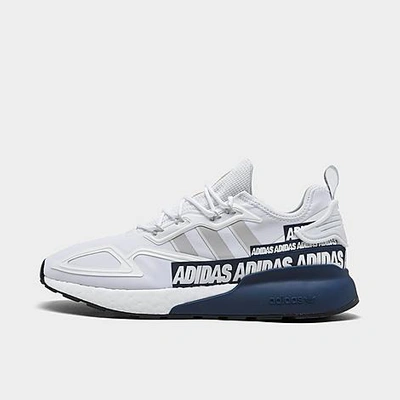 Shop Adidas Originals Adidas Men's Originals Zx 2k Boost Running Shoes In Footwear White/grey One/collegiate Navy