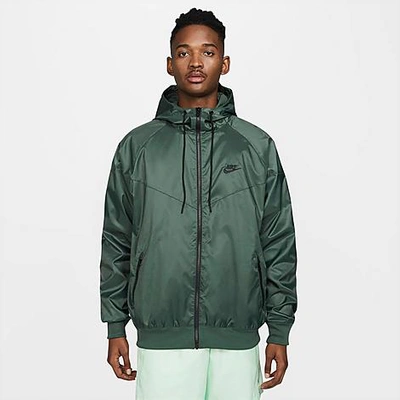 Shop Nike Men's Sportswear Windrunner Woven Hooded Jacket In Galactic Jade/black