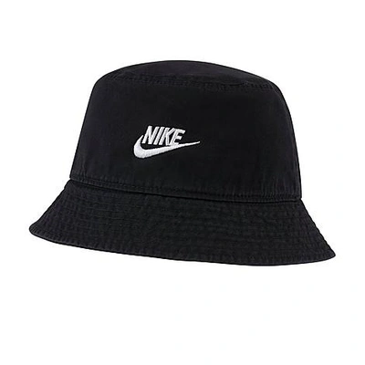 Shop Nike Sportswear Futura Washed Bucket Hat In Black/white