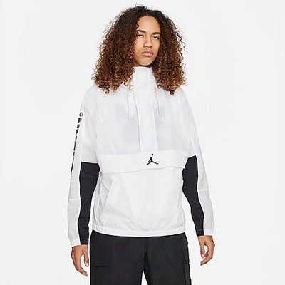 Shop Nike Jordan Men's Jumpman Classics Box Logo Windbreaker Jacket In White