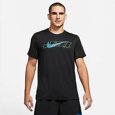 Shop Nike Men's Sport Clash Mesh T-shirt In Black/green Abyss