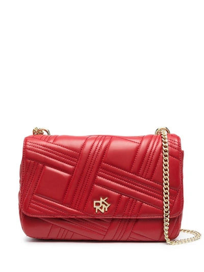 Shop Dkny Alice Leather Shoulder Bag In Bright Red
