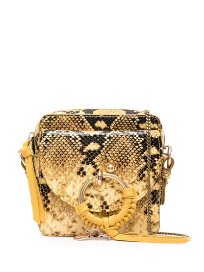 Shop See By Chloé Snakeskin Cross-body Bag In Gold