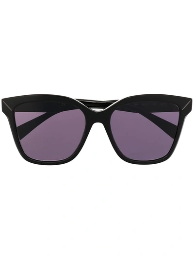 Shop Yohji Yamamoto Square-frame Sunglasses In 001 Black