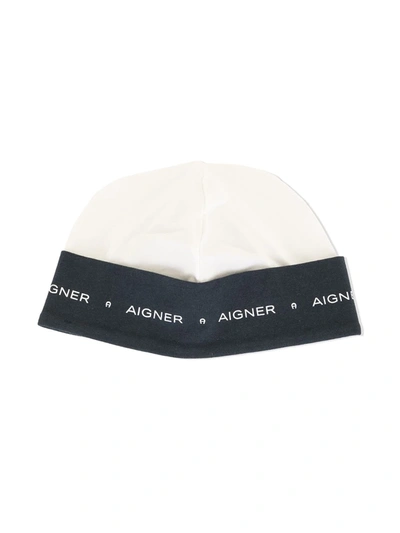 Shop Aigner Contrast-trim Beanie Hat In White