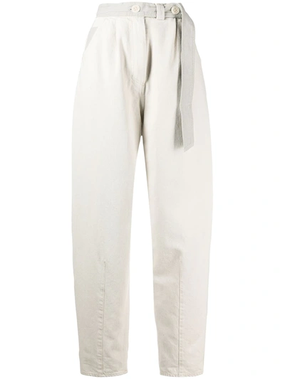 Shop Aeron High Waist Loose-cut Trousers In Neutrals