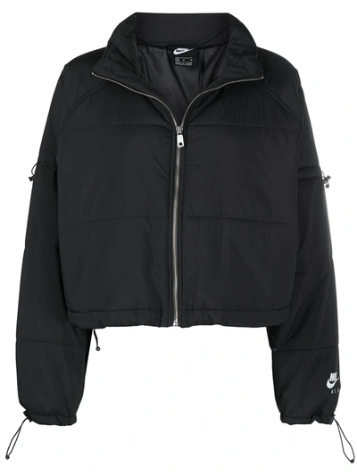 Shop Nike Stand-up Collar Puffer Jacket In Black