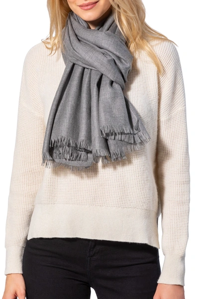 Shop Amicale Solid Pashmina Scarf In 020gry