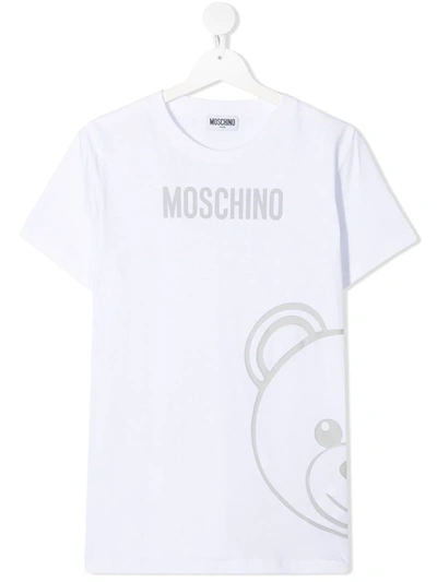 Shop Moschino Teen Teddy Bear-print T-shirt In White