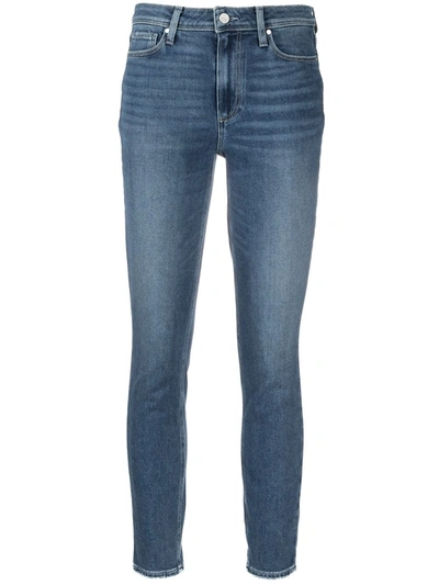Shop Paige Hoxton Mid-rise Skinny Jeans In Blue