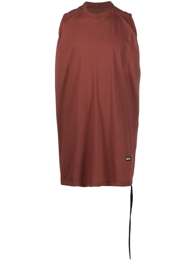 Shop Rick Owens Drkshdw Long Cotton Tank Top In Red