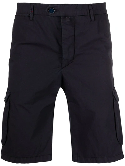 Shop Kiton Cotton-blend Cargo Shorts In Blue