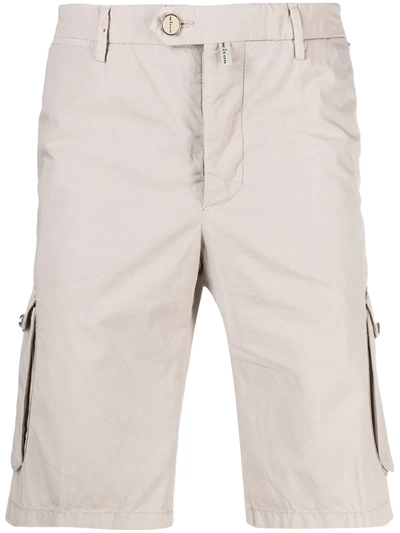 Shop Kiton Cotton-blend Cargo Shorts In Neutrals