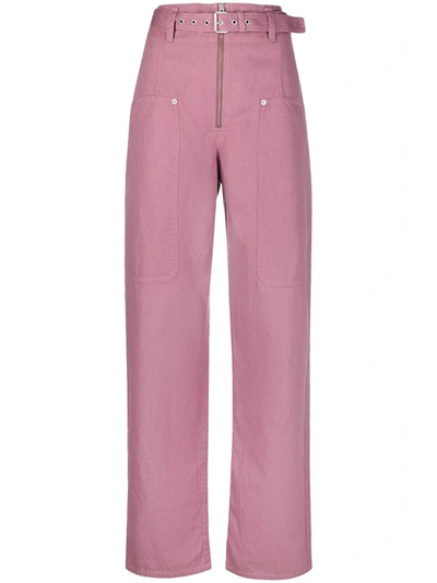 Shop Isabel Marant Étoile Cotton-blend Wide Leg Trousers In Pink