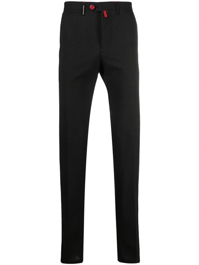 Shop Kiton Slim-fit Wool Trousers In Grey