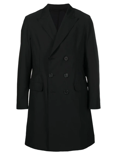 Shop Neil Barrett Double-breasted Midi Coat In Black