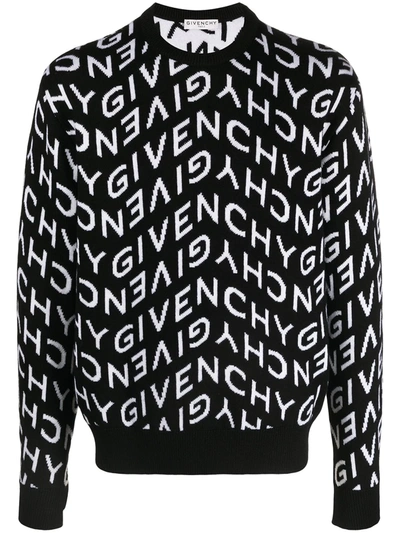 Shop Givenchy Refracted Intarsia-knit Jumper In Black