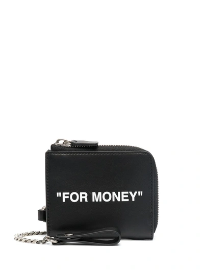 Shop Off-white Leather Wallet On Chain In Black