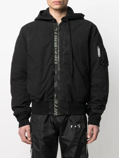 Shop Off-white Arrow Vintage Bomber Jacket In Black