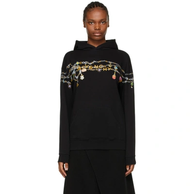 Shop Givenchy Black Charms Hoodie In 001-black