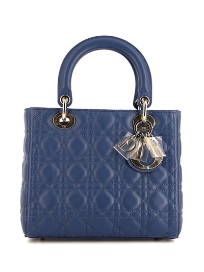 Pre-owned Dior 2000s  Medium Lady  2way Bag In Blue