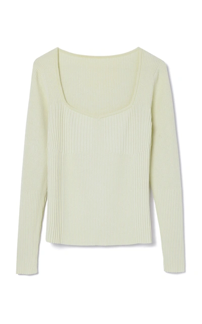 Shop Aeron Deven Ribbed Knit Top In White