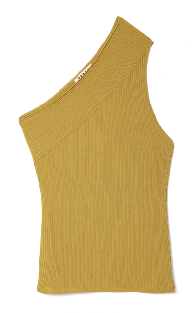 Shop Aeron Delhi Asymmetric Knit Top In Yellow