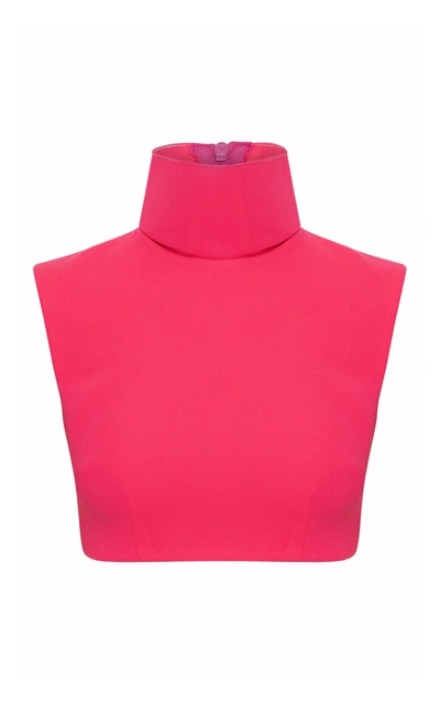 Shop Alex Perry Women's Blake Stretch Crepe Cropped Top In Pink
