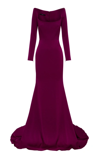 Shop Alex Perry Women's Brant Satin-crepe Gown In Burgundy