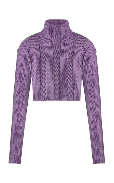 Shop Anna October Women's Ksena Cropped Cotton-wool Top In Purple