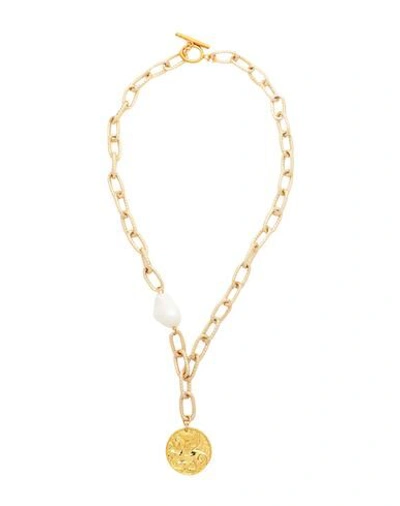 Shop Taolei Woman Necklace Gold Size - 18kt Gold-plated, Resin