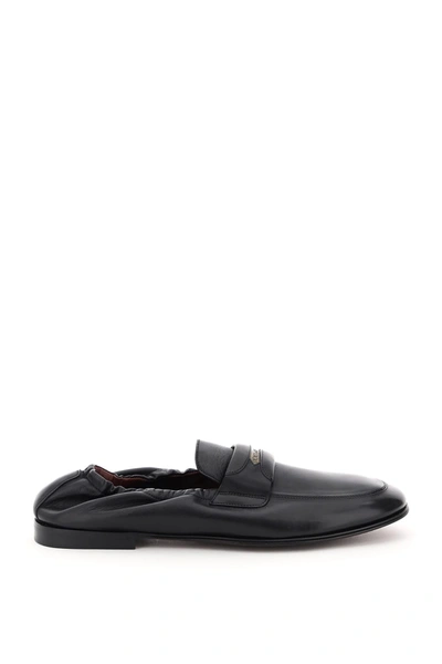 Shop Dolce & Gabbana Ariosto Nappa Loafers In Nero (black)