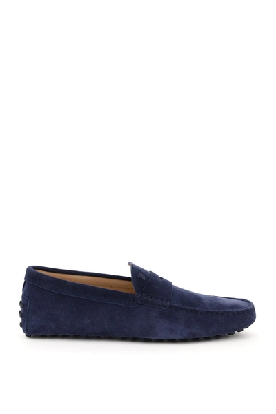 Shop Tod's Nuovo Gommino Driver Loafers In Galassia (blue)