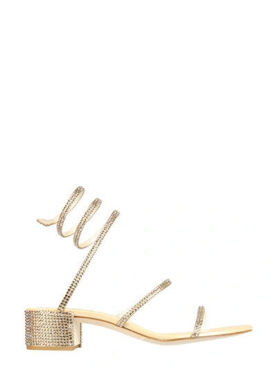 Shop René Caovilla Cleo Sandals In Oro