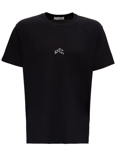 Shop Givenchy Cotton T-shirt Refracted Logo In Nero