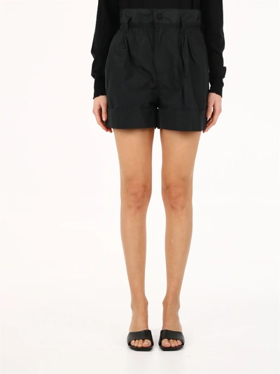 Shop Moncler High-waisted Shorts Black