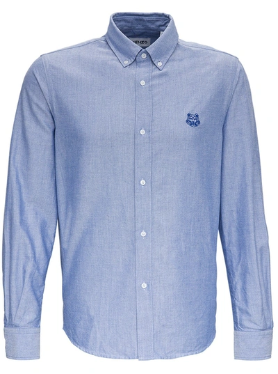Shop Kenzo Blue Cotton Shirt In Light Blue