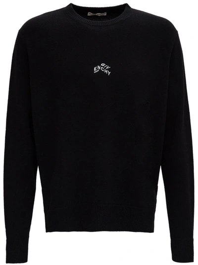Shop Givenchy Cashmere Sweater With Logo Print In Black