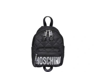 Shop Moschino Logo Backpack In Black