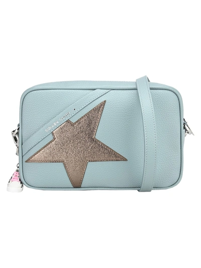 Shop Golden Goose Blue Star Bag With Bronze Star