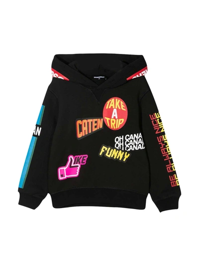 Shop Dsquared2 Black Teen Sweatshirt In Nero