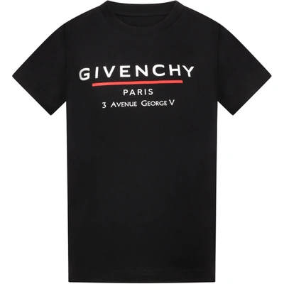 Shop Givenchy Black T-shirt For Kids With Logo