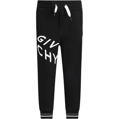 Shop Givenchy Black Sweatpants For Kids With Logo