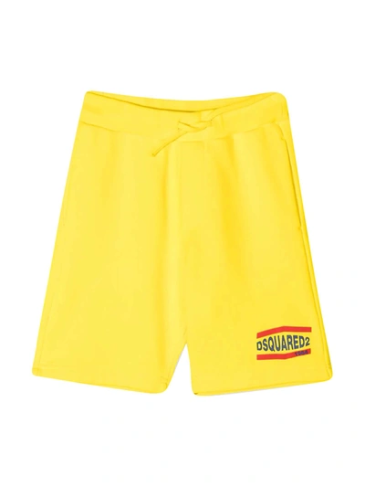 Shop Dsquared2 Yellow Teen Shorts In Gialla