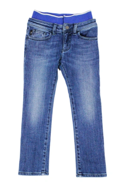 Shop Emporio Armani Denim Jeans Trousers With Elasticated Waist
