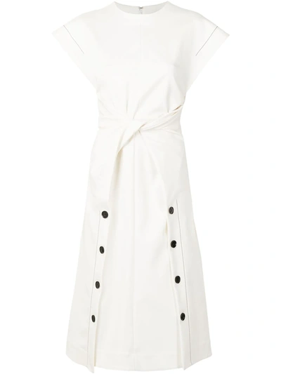 Shop Proenza Schouler Gabardine Twisted Front Dress In White