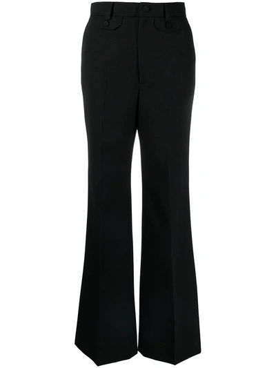 Shop Gucci Flared Tailored Trousers In Black