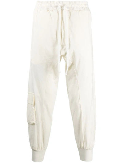 Shop Thom Krom Cropped-tapered Track Pants In White