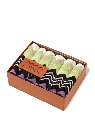 Missoni Giacomo 6 Piece Set Face Towel In Orange