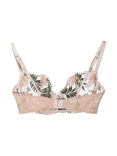 Gilda & Pearl Embroidered Le Fleurs Plunge Bra In Neutrals